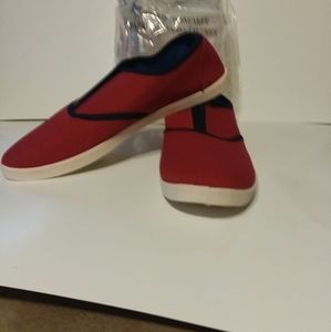 Red slip on shoes
